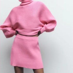 NWT Zara pink high neck sweater